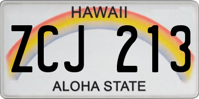 HI license plate ZCJ213