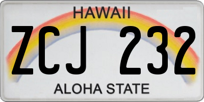 HI license plate ZCJ232