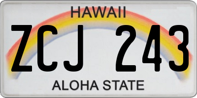 HI license plate ZCJ243