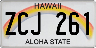HI license plate ZCJ261