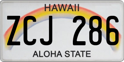 HI license plate ZCJ286