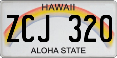HI license plate ZCJ320