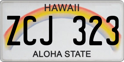 HI license plate ZCJ323