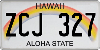HI license plate ZCJ327