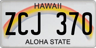 HI license plate ZCJ370