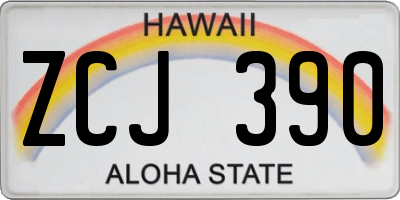 HI license plate ZCJ390