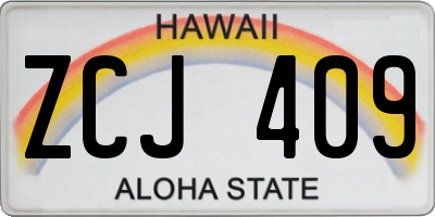 HI license plate ZCJ409