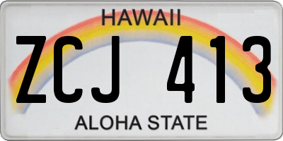 HI license plate ZCJ413