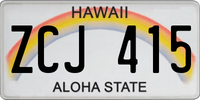 HI license plate ZCJ415