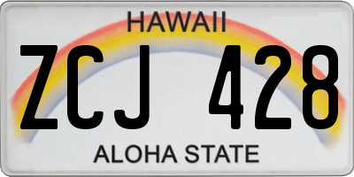 HI license plate ZCJ428