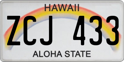 HI license plate ZCJ433