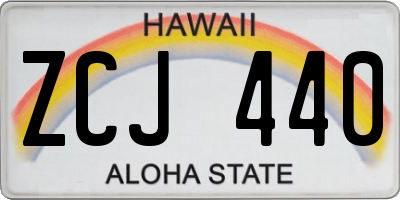 HI license plate ZCJ440