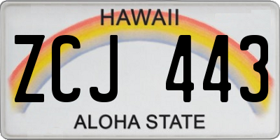 HI license plate ZCJ443