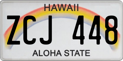 HI license plate ZCJ448