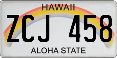 HI license plate ZCJ458