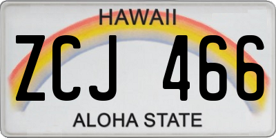 HI license plate ZCJ466