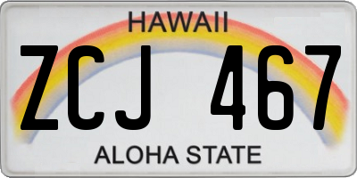 HI license plate ZCJ467