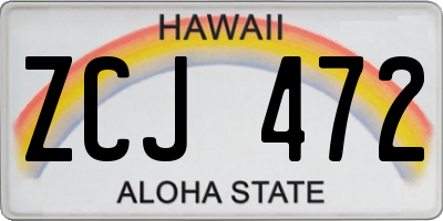 HI license plate ZCJ472
