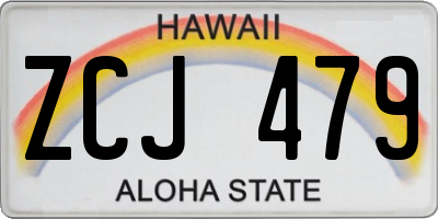 HI license plate ZCJ479