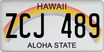 HI license plate ZCJ489