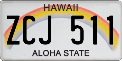 HI license plate ZCJ511