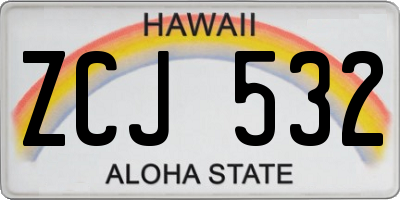 HI license plate ZCJ532