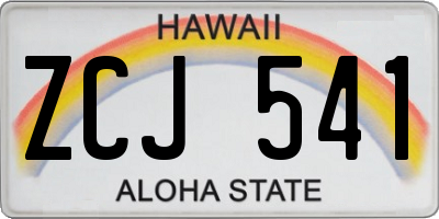 HI license plate ZCJ541