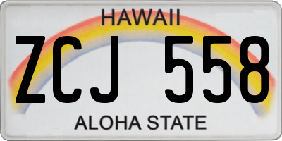 HI license plate ZCJ558