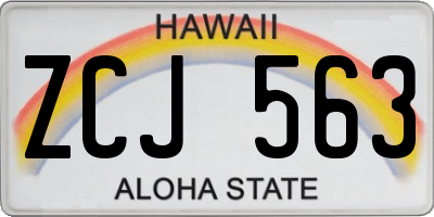 HI license plate ZCJ563