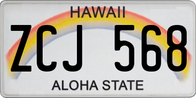 HI license plate ZCJ568