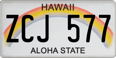 HI license plate ZCJ577
