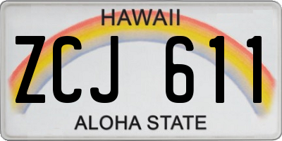 HI license plate ZCJ611