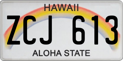 HI license plate ZCJ613