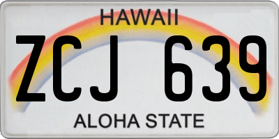 HI license plate ZCJ639