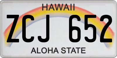 HI license plate ZCJ652
