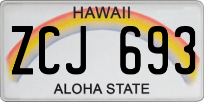 HI license plate ZCJ693
