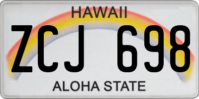 HI license plate ZCJ698