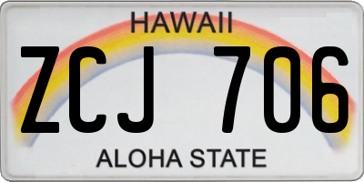 HI license plate ZCJ706