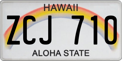 HI license plate ZCJ710
