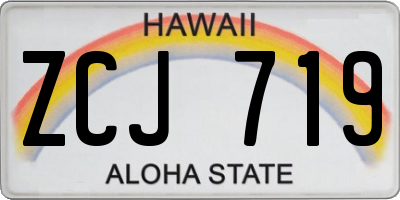 HI license plate ZCJ719
