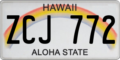 HI license plate ZCJ772