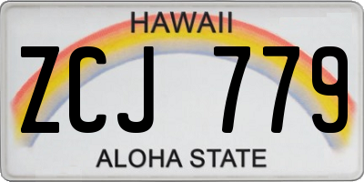 HI license plate ZCJ779