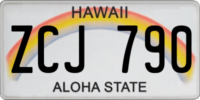 HI license plate ZCJ790