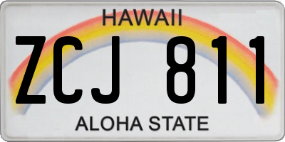 HI license plate ZCJ811
