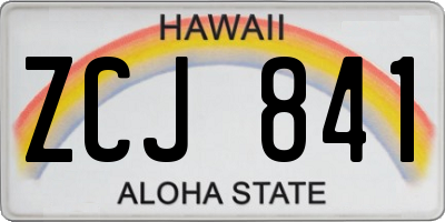 HI license plate ZCJ841
