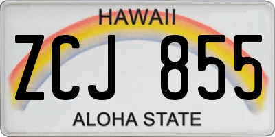 HI license plate ZCJ855