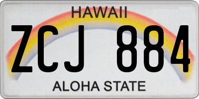 HI license plate ZCJ884