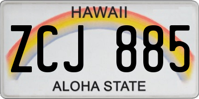 HI license plate ZCJ885