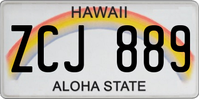 HI license plate ZCJ889