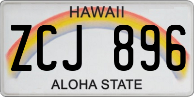 HI license plate ZCJ896